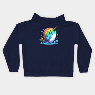 Rainbow Kawaii Narwhal Kids Hoodie